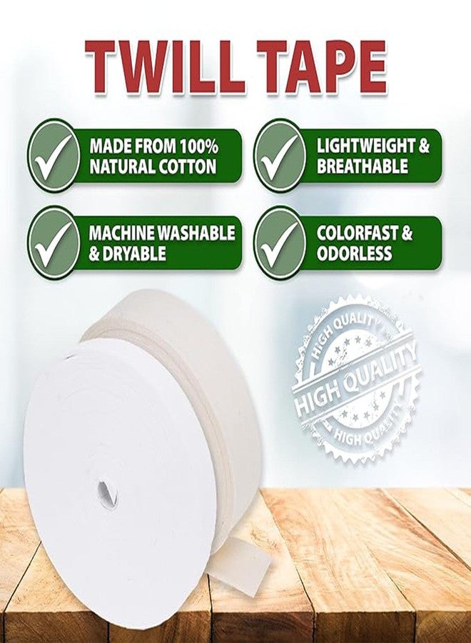 CANVASS® Cotton Twill Tape Ribbon Soft Natural Twill Tape Herringbone Dyeable Webbing Tape Sewing Twill Ribbon for DIY Craft Making & Chair Charpai and Bag Making (Beige, 1 Inch) - Image 2